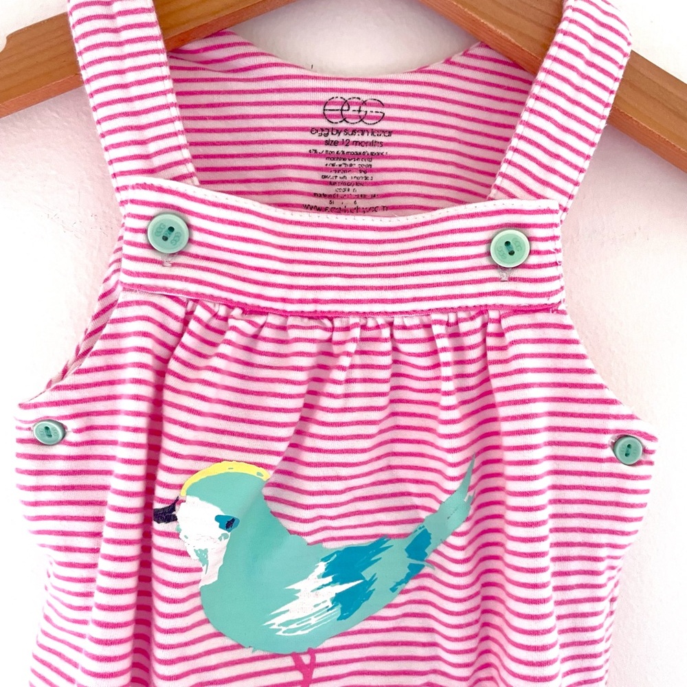 Designer EGG New York Summer Romper, Sleeveless Overalls-Style Bodysuit